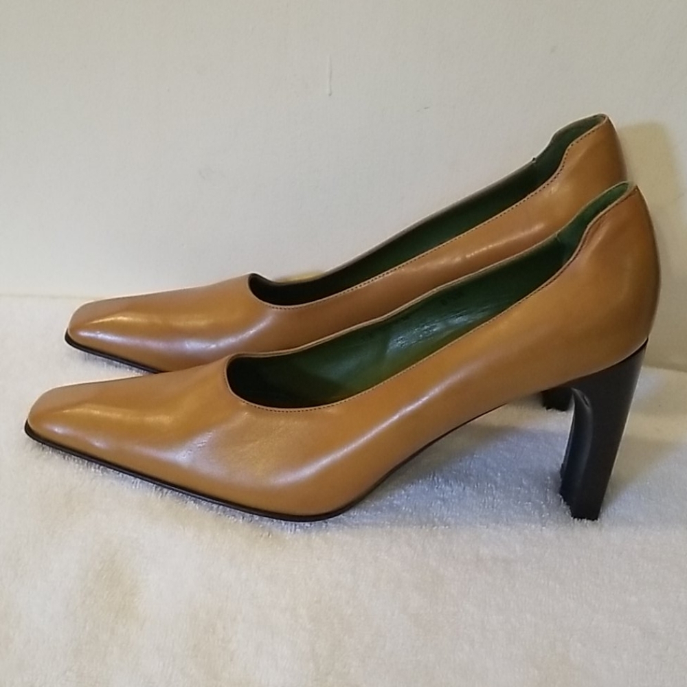 DONALD J PLINER BROWN LEATHER MADE IN ITALY